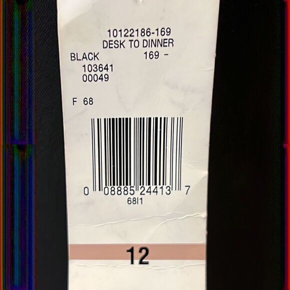 NWT Evan Picone Black Sheath Sleeves Dress with Ruffle Hem - Size 12 - Picture 8 of 14